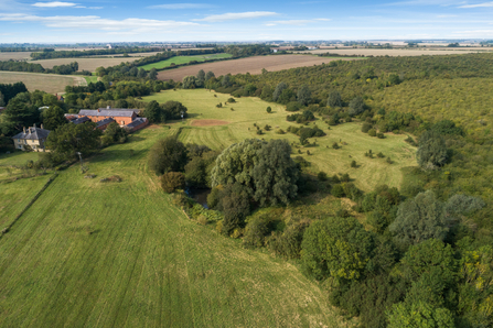 Strawberry Hill - drone view with farm