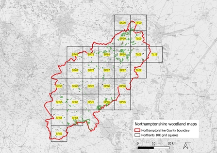 Northamptonshire Woodland Map Key