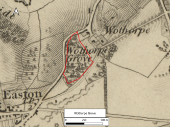 1824 map showing Wothorpe Grove