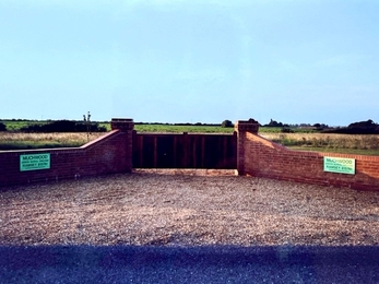 Muchwood Burial Site Entrance 2002, fields in the background with no trees