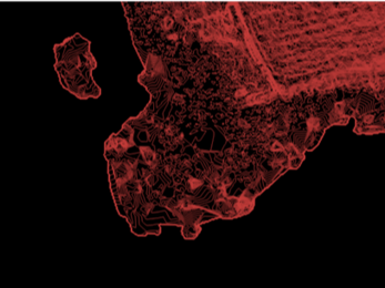 LiDAR showing the contours of the Spring Pond Scrub area, indicating which areas will stay muddy and which will form temporary islands.
