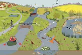 Nene valley illustration by Rachel Hudson