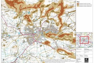 A map of Somerset with colour-coded overlaid guidelines for a Nature Recovery Network