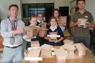 Dormouse boxes made by Swavesey Village College