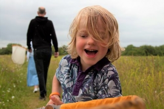 Camwild Festival - Child and sweepnet close up (c) Rowan Litting 