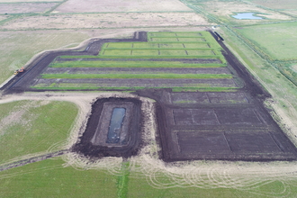 Great Fen Water Works plot, aerial by Henry Stanier
