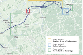 East West Rail map