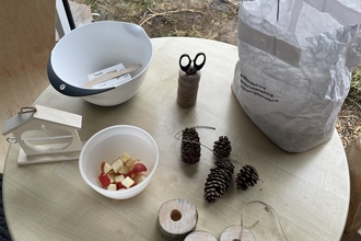 Items for making bird feeders at Summer Leys