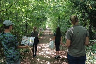 2025 Work experience students on a butterfly survey landscape by Rebecca Neal