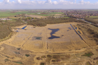 A drone shot of a reserve