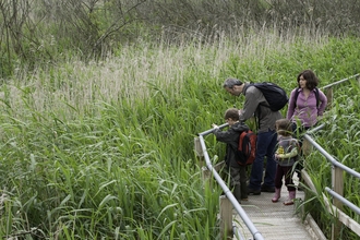Family visiting a nature reserve