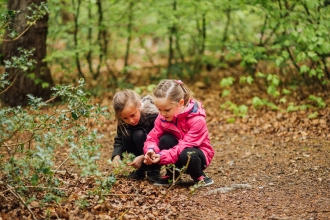 Children in the woods by Helena Dolby for Sheffield & Rotherham Wildlife Trust