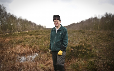 Philip stands in a bog