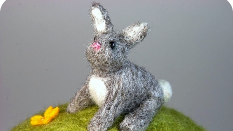 Needle felted rabbit