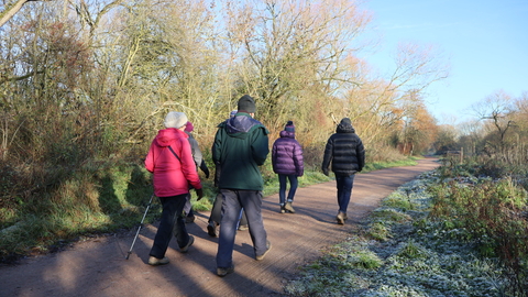 People walking in Nene Wetlands 