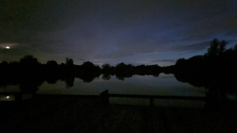 Lake Ewart at night Cambourne NR by Rebecca Neal