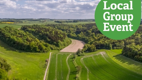 Birds-eye view of Hexton Manor Estate on a sunny day