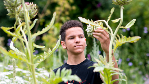 Teenager and artichoke by Gavin Dickson