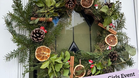 christmas wreath on door