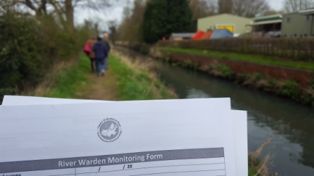 A Beds River Warden Scheme form in the field