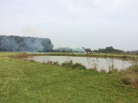 Volunteering at Titchmarsh - bonfires after scrub cutting