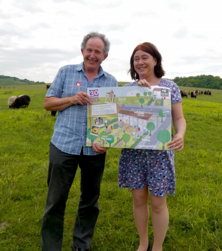 John Comont and MEP Alex Mayer at Pegsdon Hills by Caroline Fitton