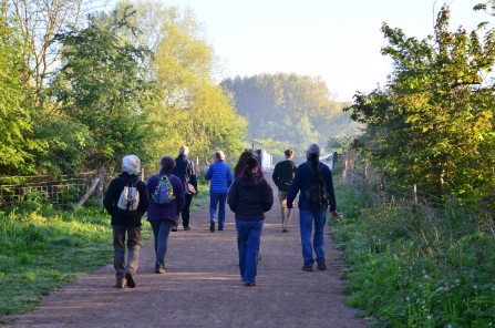 People walking along a path