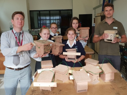 Dormouse boxes made by Swavesey Village College