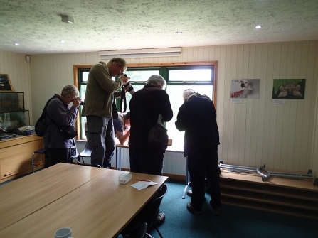 Photographers interested in the blue underwing moth at Pitsford Water nature reserve