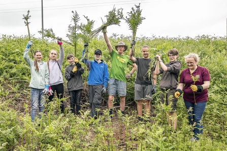 Youth rangers after bracken pulling at Coopers Hill