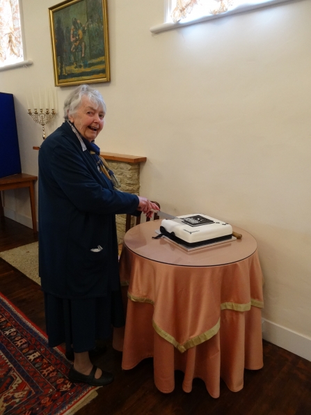 Gill Gent cutting our 50th anniversary cake