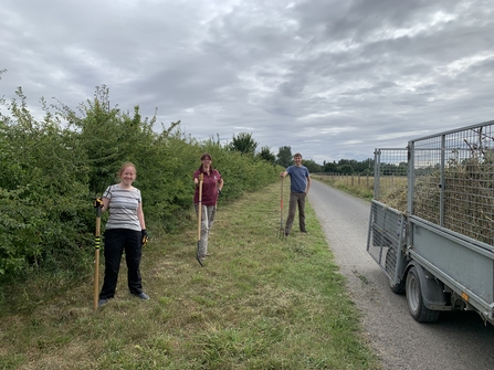 Hay raking with the interns at Trumpington Meadows