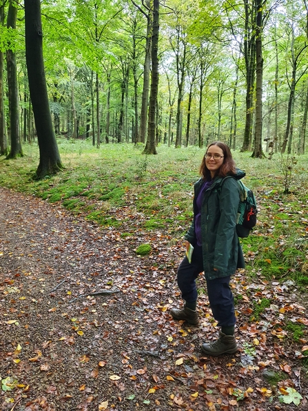 Gwen setting out on a woodland walk
