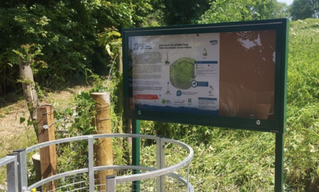 Interpretation board and kissing gate Totternhoe Aidan Matthews