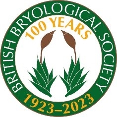 British Bryological Society 100 years logo, 1923-2023.