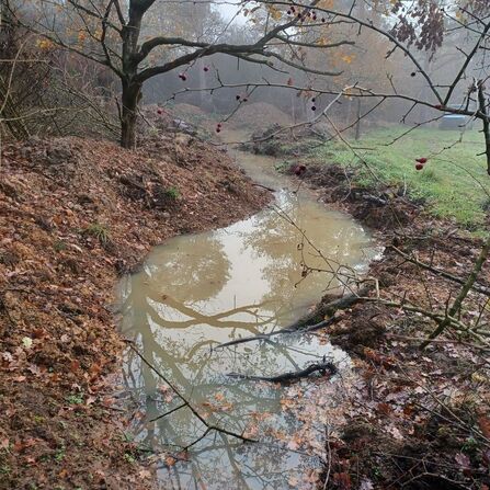 a channel of water through a reserve