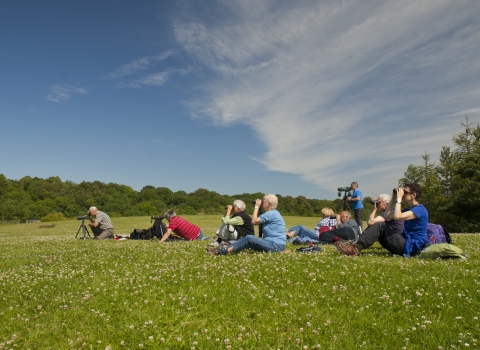 People birdwatching 