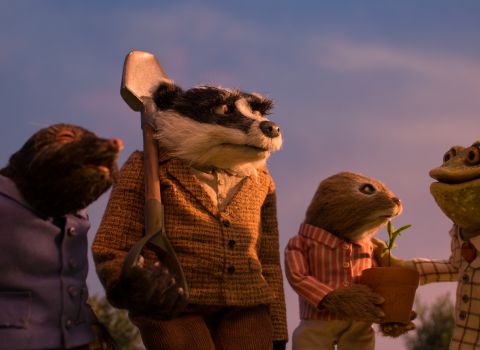Mole, Badger, Ratty and Toad preparing to work for a Wilder Future