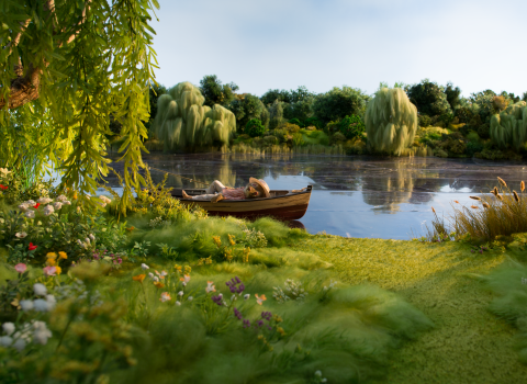 Ratty rests in his boat