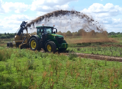 Rotary ditcher at work in the Nene Valley