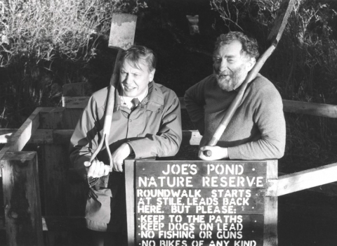 David Attenborough and David bellamy at the opening of Joe's Pond nature reserve in the 1980s