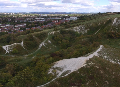 view from above at Blow's Downs