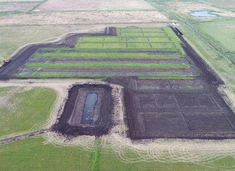 Great Fen Water Works plot, aerial by Henry Stanier