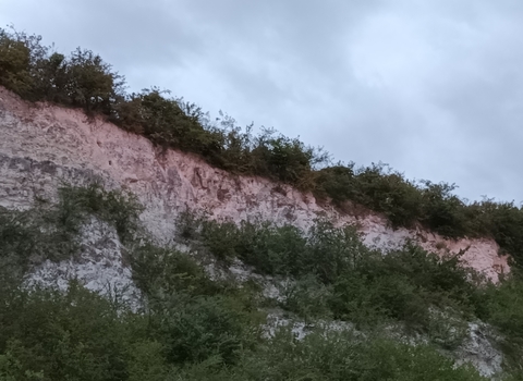 Cherry Hinton sunset on chalk cliffs