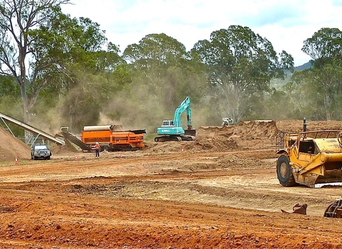 Bulldozers clearing land