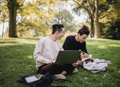 Students in park